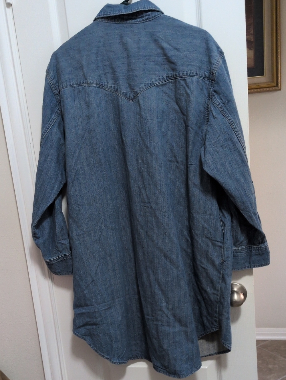 Denim Button Down Western style Shirt Dress - Picture 5 of 5